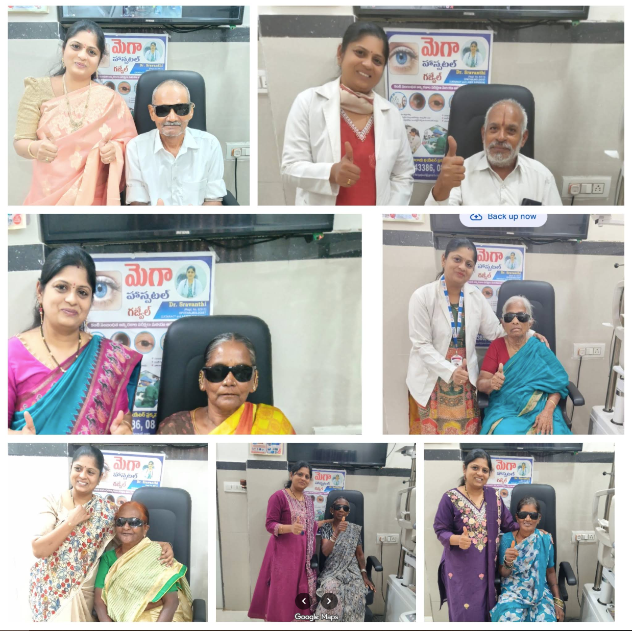 Multiple patients with doctor after treatment